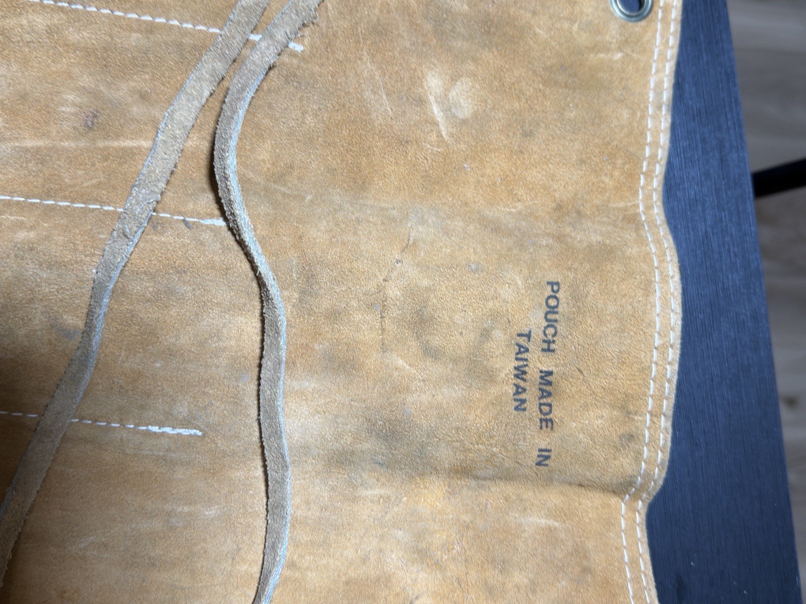 Vintage White Shops Split Cowhide Leather Tool Roll Pouch Lot of 3Taiwan