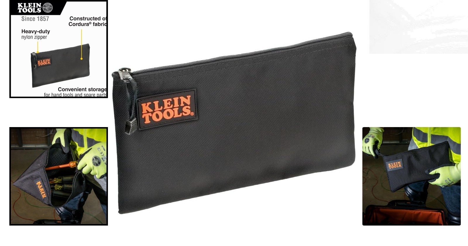 Effortless Tool Storage with 12.5-Inch Klein Cordura Zip Pouch for Professionals