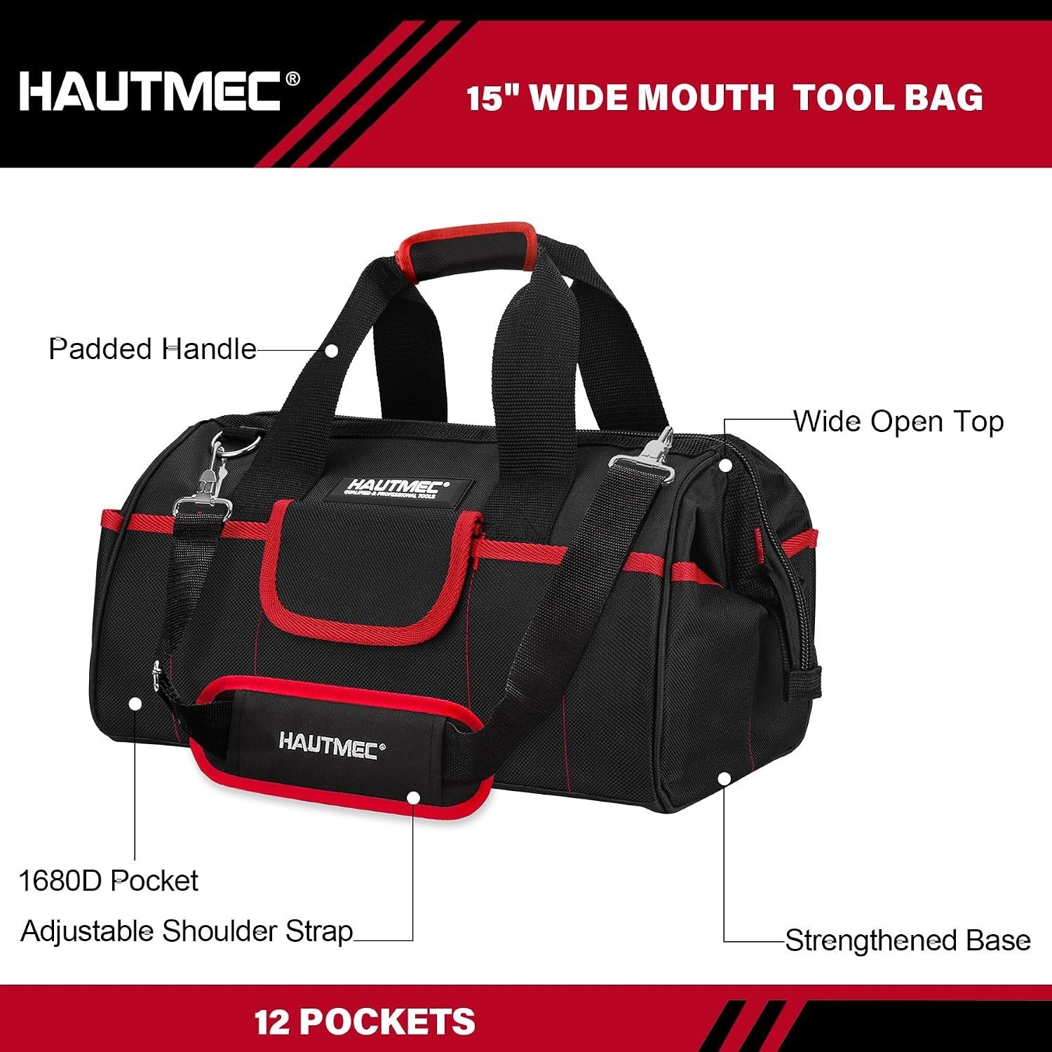 Heavy-Duty 15″ Tool Bag Set with Wheels – Ultimate Organizers for Professionals
