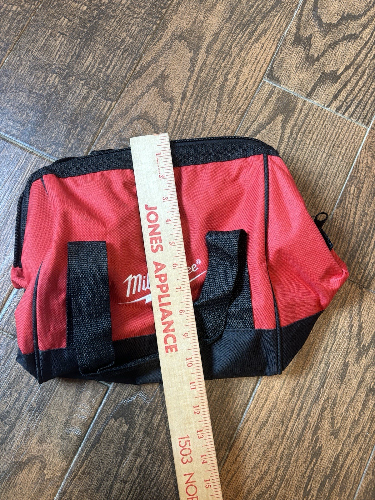 Milwaukee Nylon Tool Bag Red/Black Zipper Closure with Handles brand new no tags