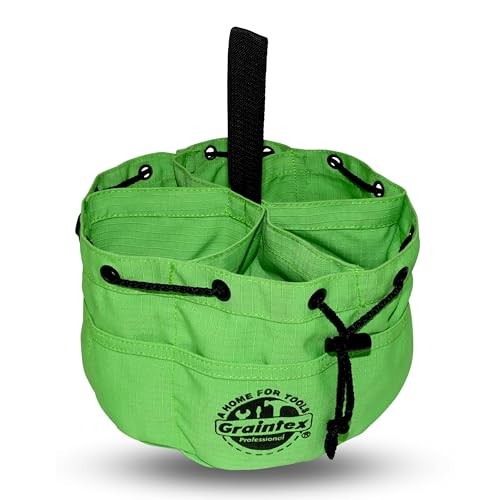 Graintex GB2893 Grab Bag Lime Green Color Rip-stop Canvas 18 Pockets Drawstring
