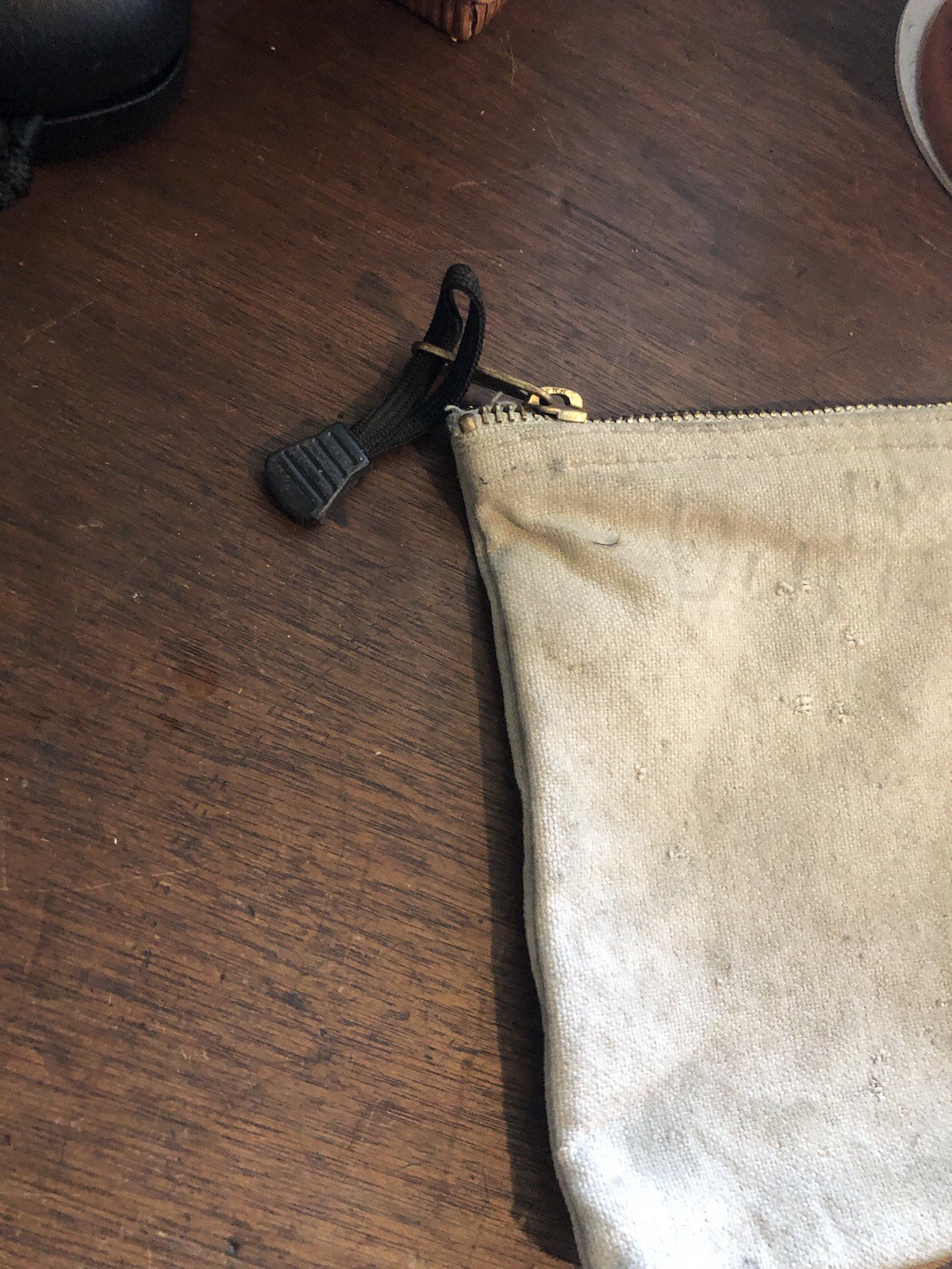 2 Vintage Klein Tools 5139 Small Canvas Zipper Tool Pouch Beige 11x7x2 inch USA