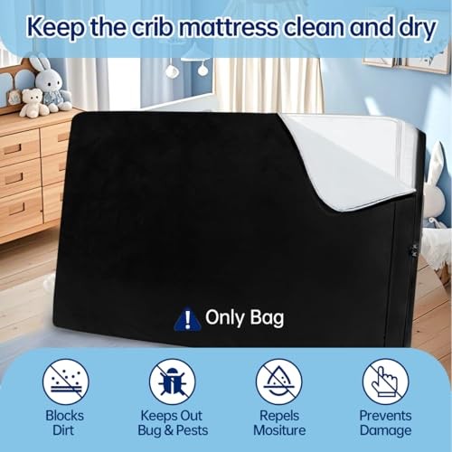Crib Mattress Storage Bag with Zipper Heavy Duty Water-Resistant Crib 1