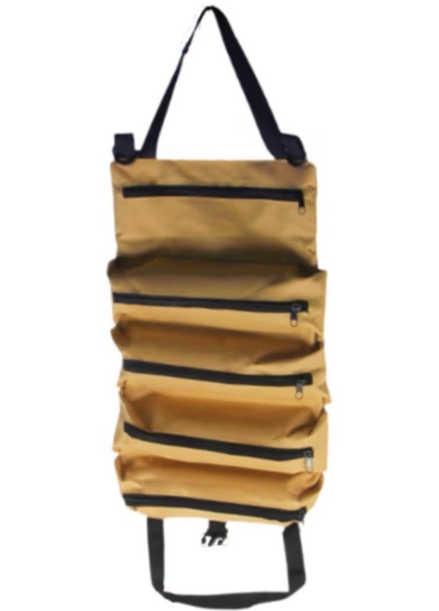 Multi-Purpose Tool Roll Up Bag 5 Pocket Wrench Pouch Canvas Hanging Organizer US