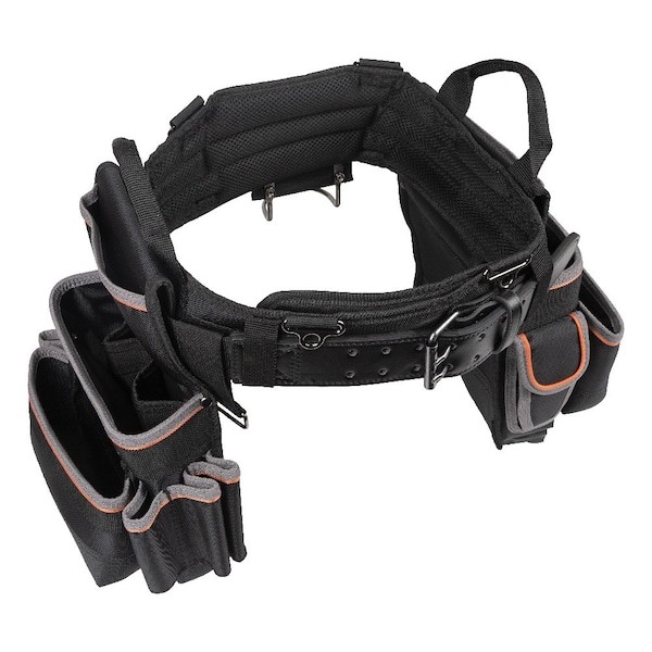 Klein Tools 55427 Black Ballistic Nylon Tool Belt, 26 Pockets, 55427
