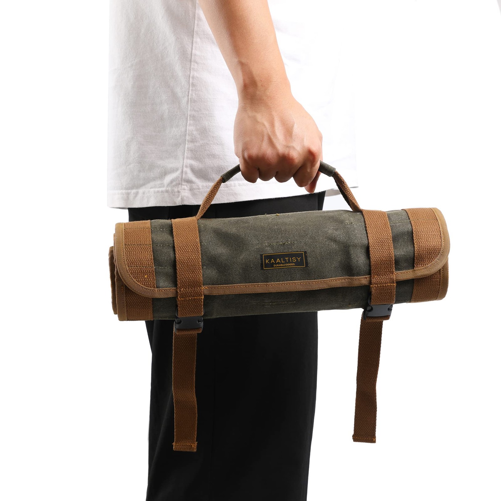 Canvas Tool Roll, 23 Pockets Tool Case, Heavy Duty 16oz Waxed Canvas Tool Sto…