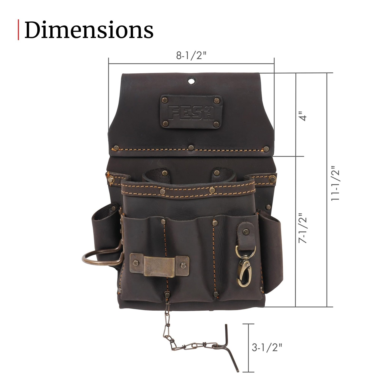 Leather Electrician Tool Pouch – 13-in-1 Top Grain Leather Electrician Pouch …