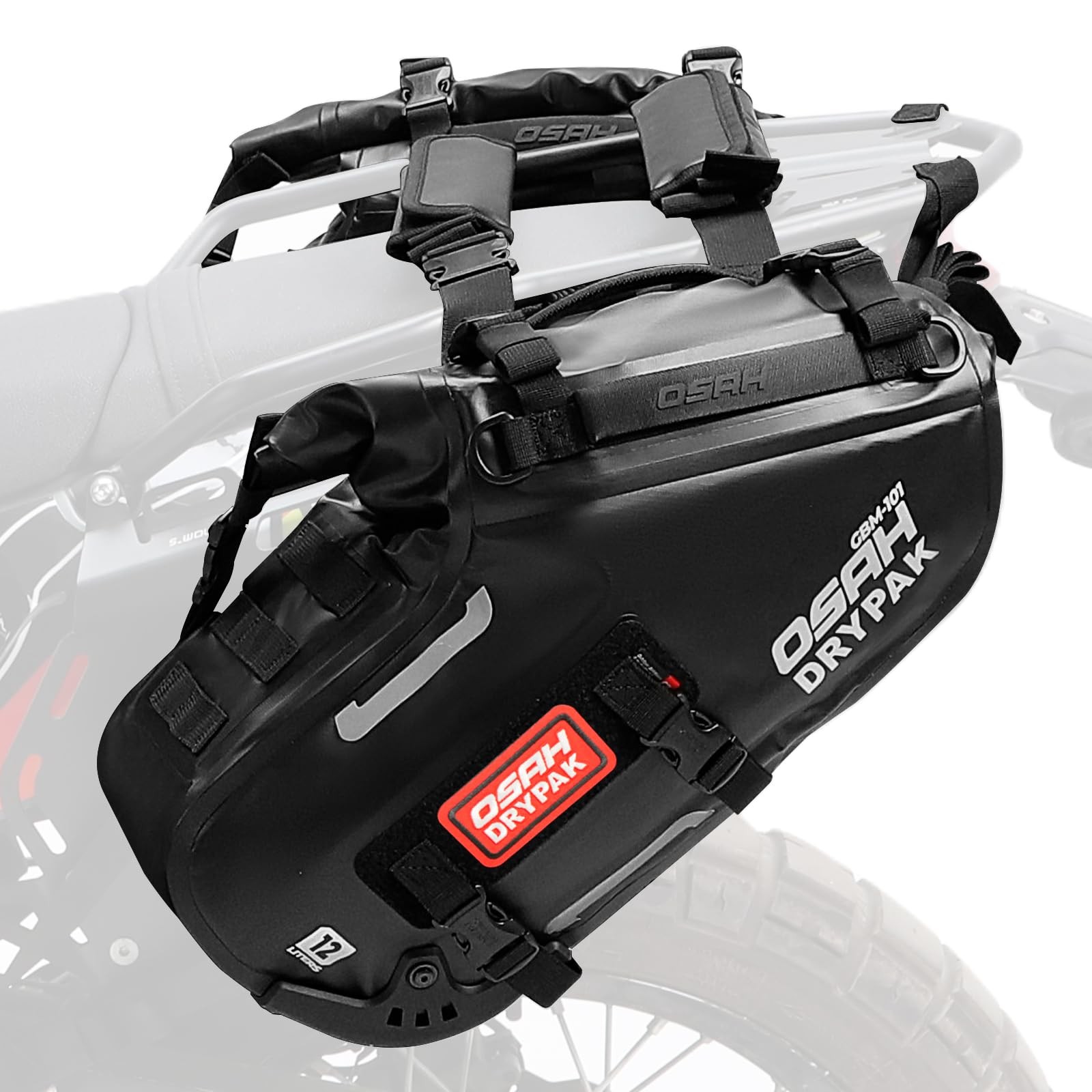Motorcycle Saddle Bags Waterproof PVC 24L (12L*2) – Durable Anti-Slip Pannier