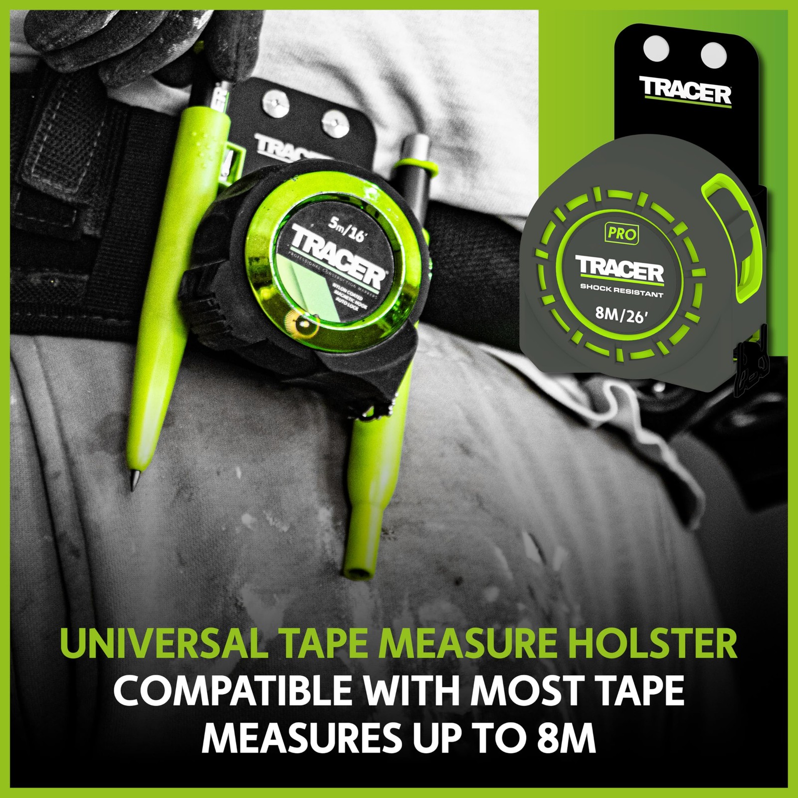 Metal Tape Measure Holster for Belt Holder with Clip Universal Tool Holster