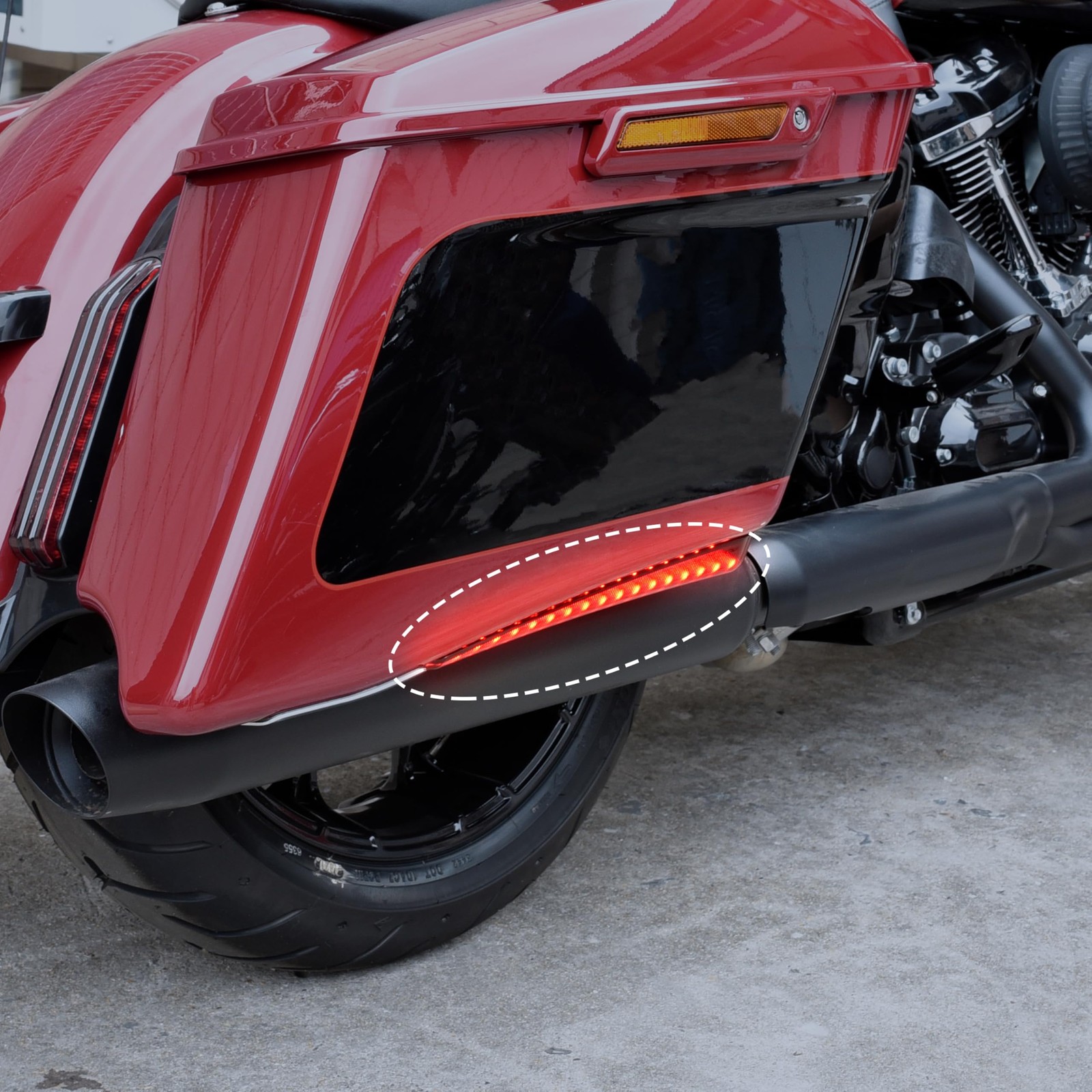 LED Saddlebag Side Marker Lights Kit, Smoked Lens Extend Rear Saddlebag Brake Tu