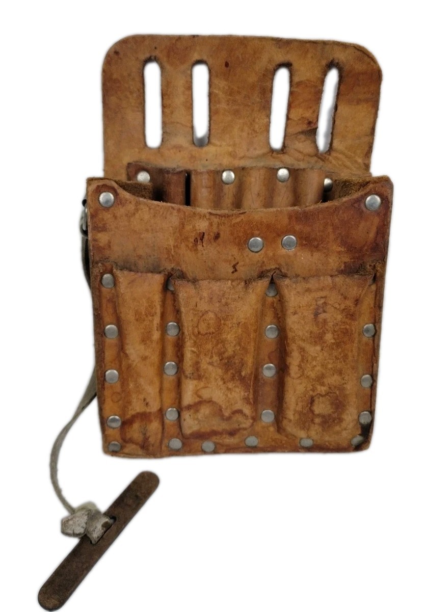 VINTAGE Klein Tool Pouch Bag 5190 Construction Woodwork Electrician Leather Dad