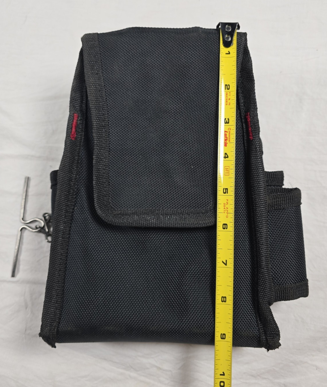 9-Pocket Husky Tool Belt Pouch Black Electrician Carpenter Utility Pouch