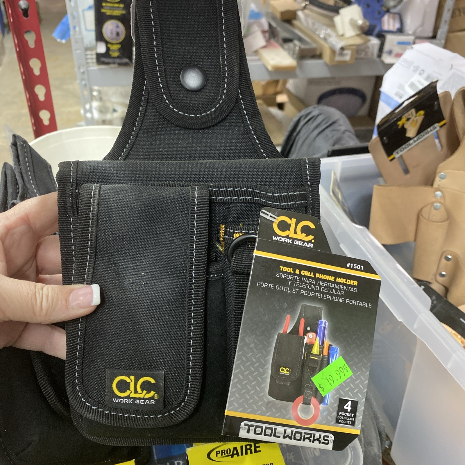 CLC Custom Leathercraft 1501 Fabric 4 Pocket Tool & Cell Phone Holder With Belt
