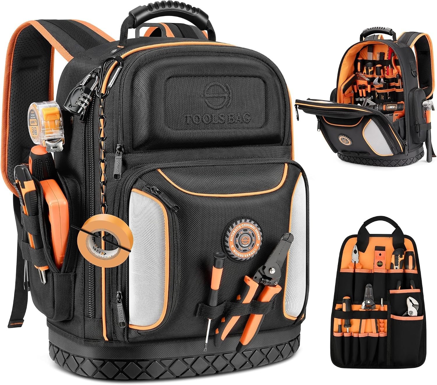 Comfort-Focused Heavy-Duty Tool Backpack with Ergonomic Design & Security Lock