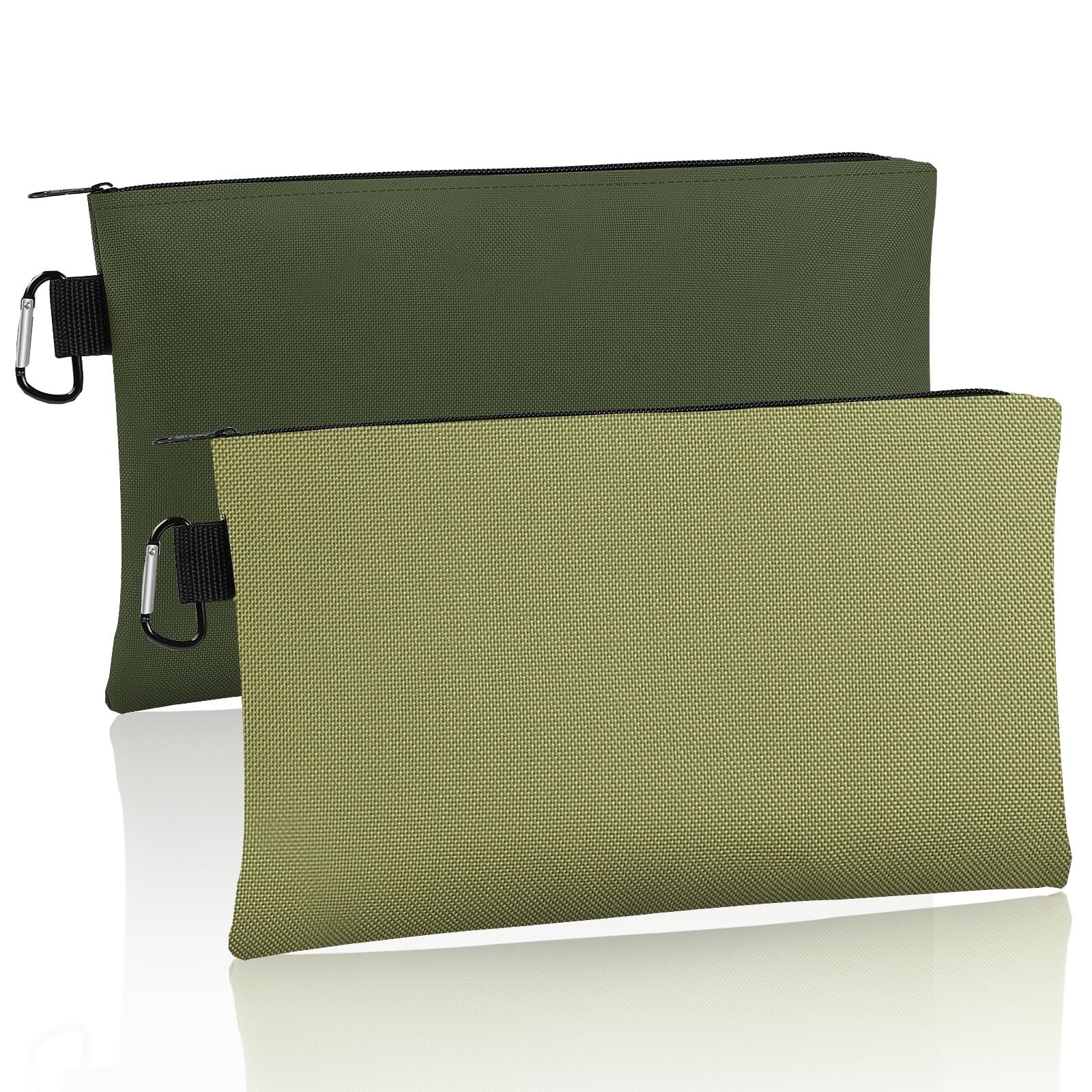 2 Pack Tool Storage Zipper Pouch Organizer Bag 12.4×7.3in with Carabiner Utility