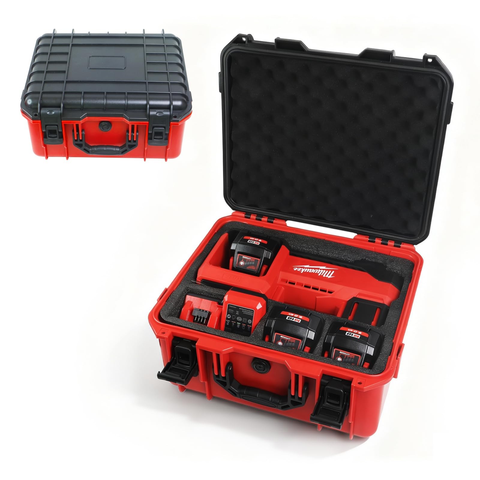 Air Compressor Case for Milwaukee Inflator,Waterproof 11 x 5 x 13 inches, RED