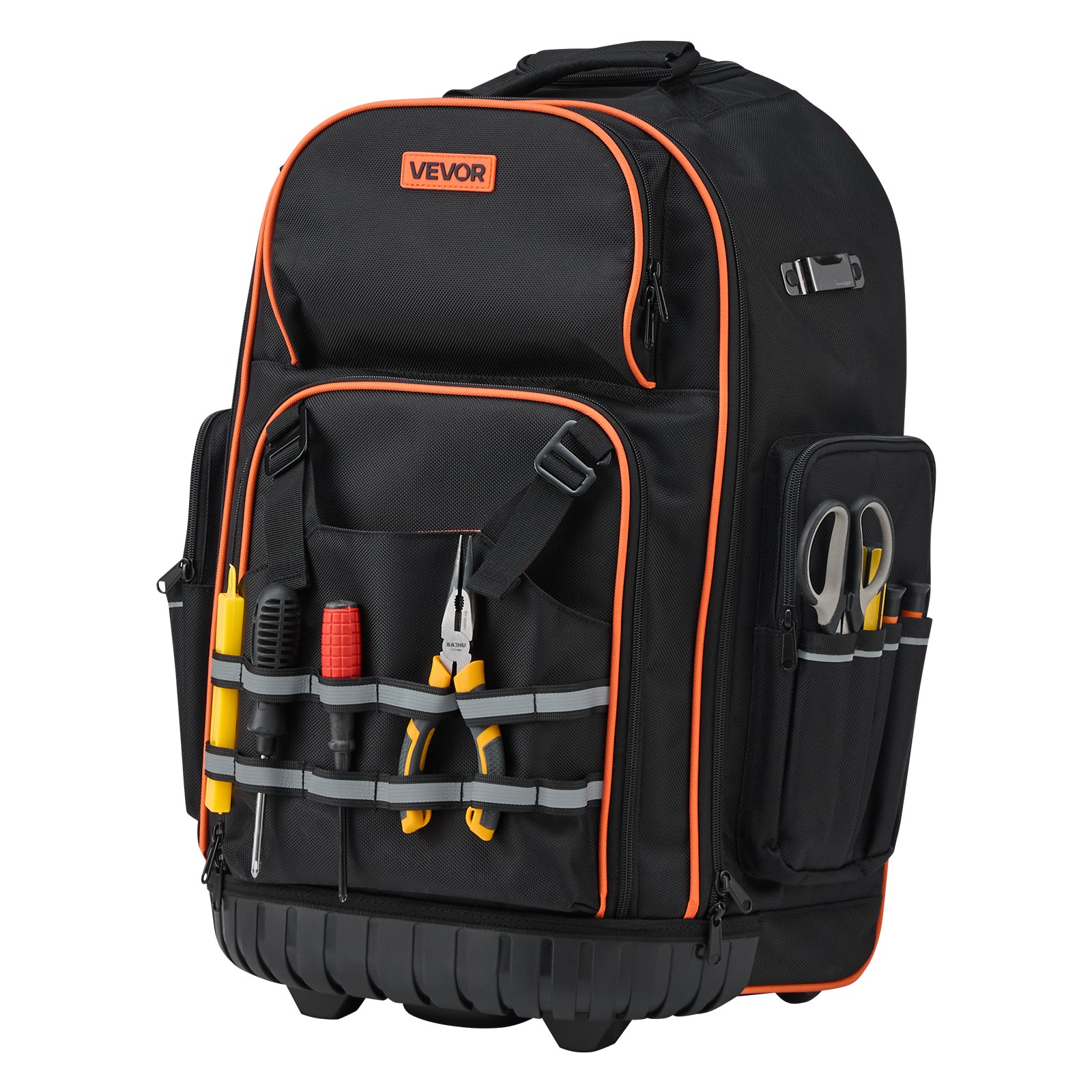 VEVOR Rolling Tool Backpack 72 Pockets Heavy Duty Roller Tool Bag on Wheels
