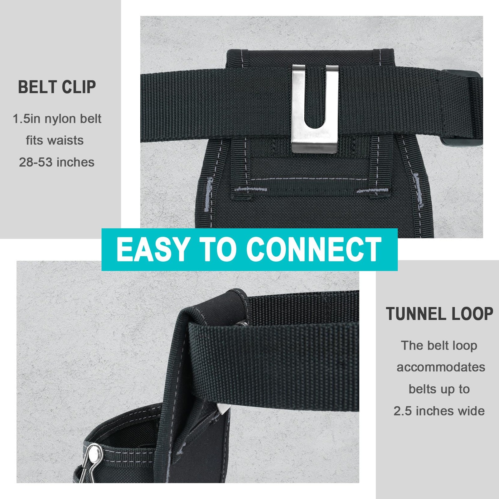 Tool Pouch7-Pocket Electrician Pouch with Belt ClipTool LoopTape Thong and Ta…