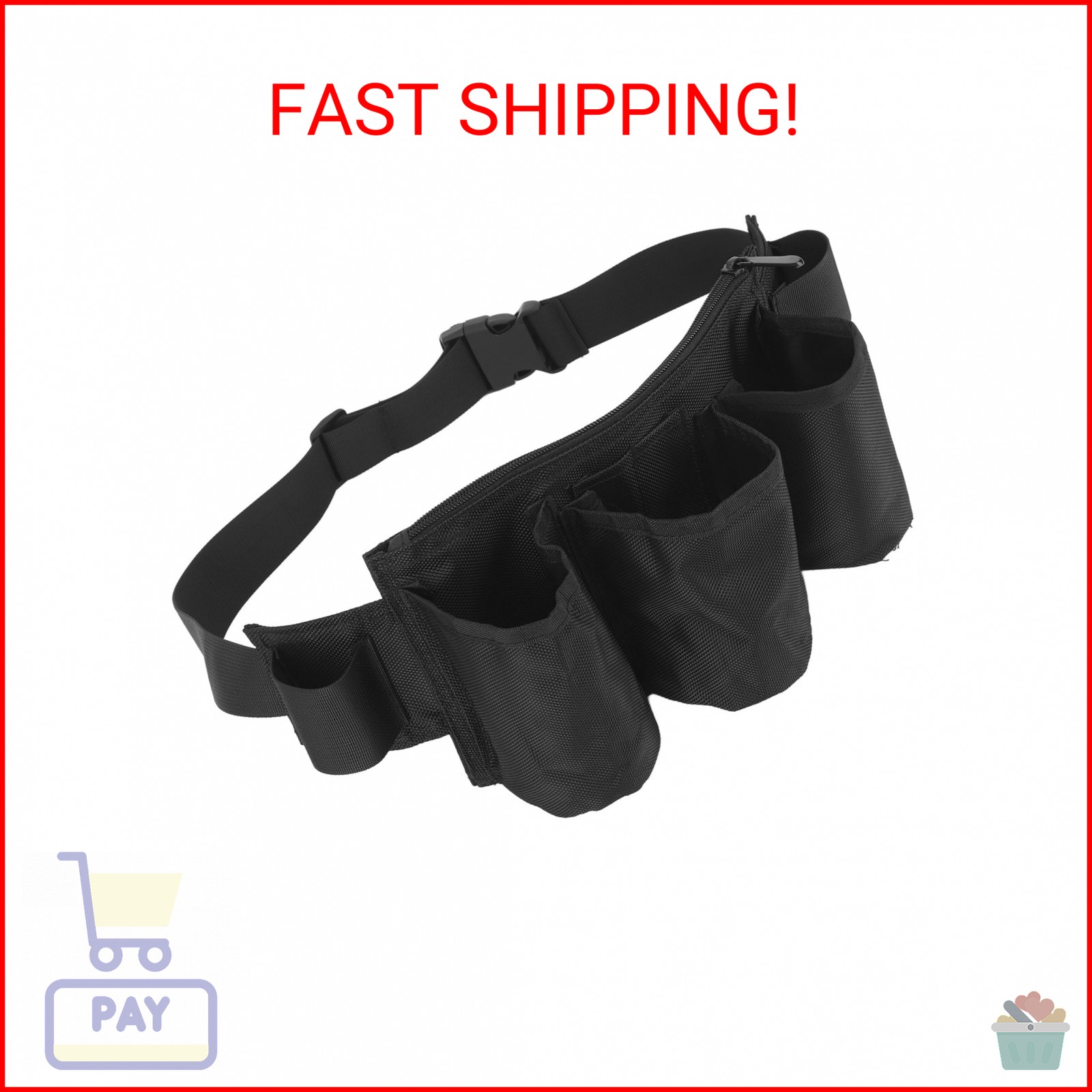 OUKENS Garden Tool Belt, Black Waterproof 600D Oxford Fabric Adjustable Gardenin