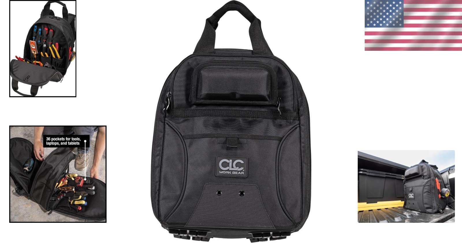 Versatile Heavy-Duty Tool Backpack – 36 Pockets & Sunglasses Protector Included