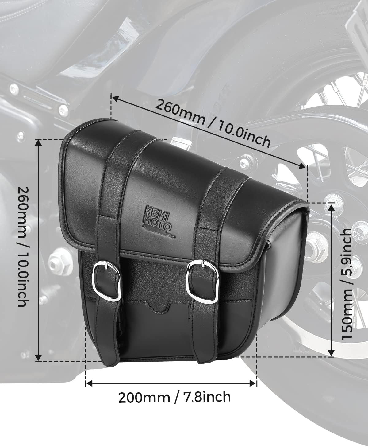 Motorcycle Swingarm Bag, Left Side Solo Bags Swing Arm Bags with Synthetic Leath