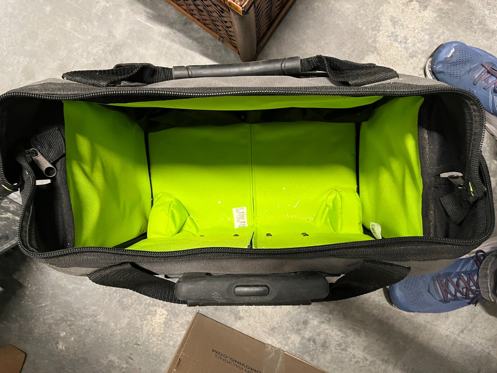 Rolling Tool Bag with Telescoping Rubber Handle and Black/Green – AWP