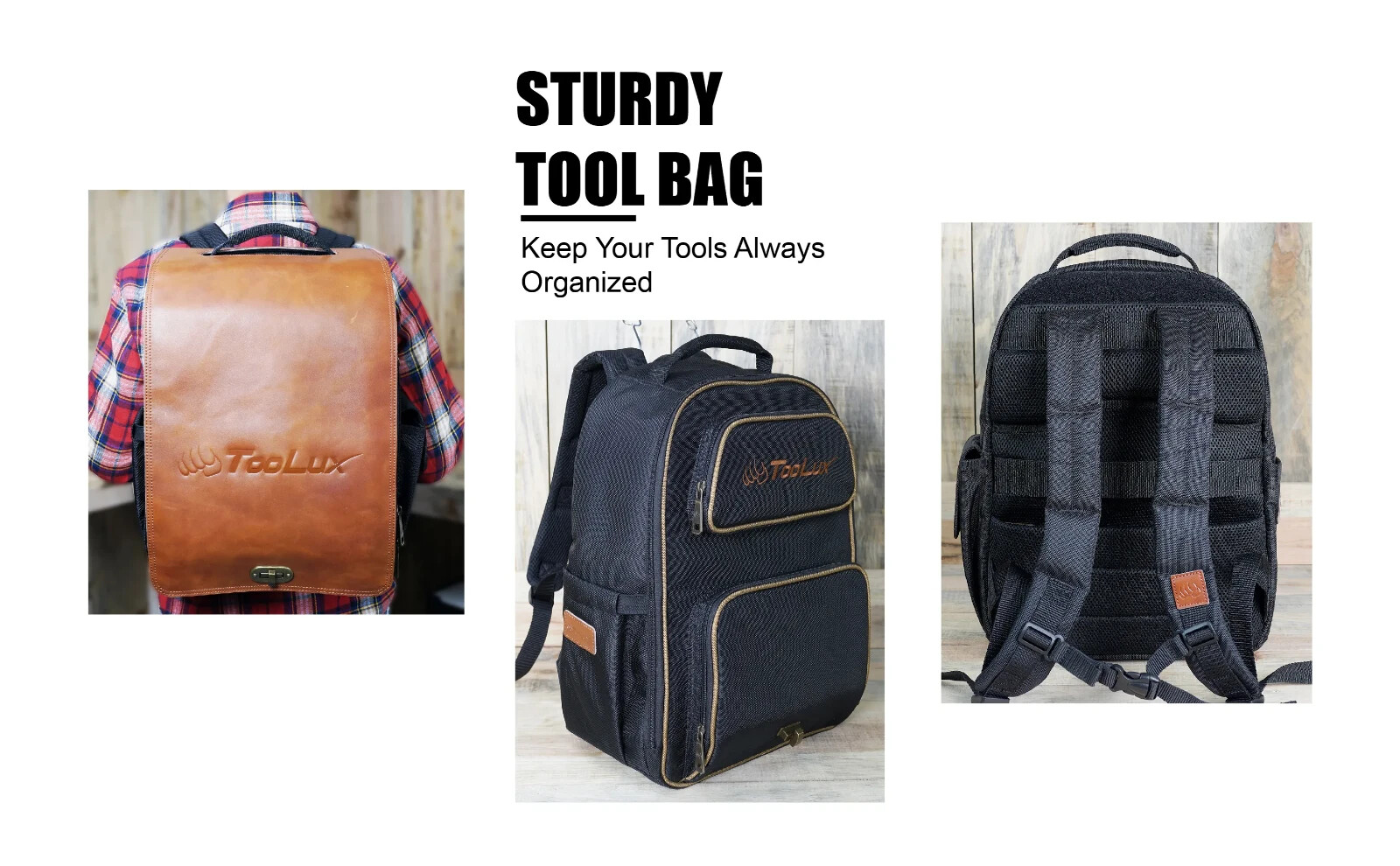 Toolux Mechanical Backpack with removable leather flap
