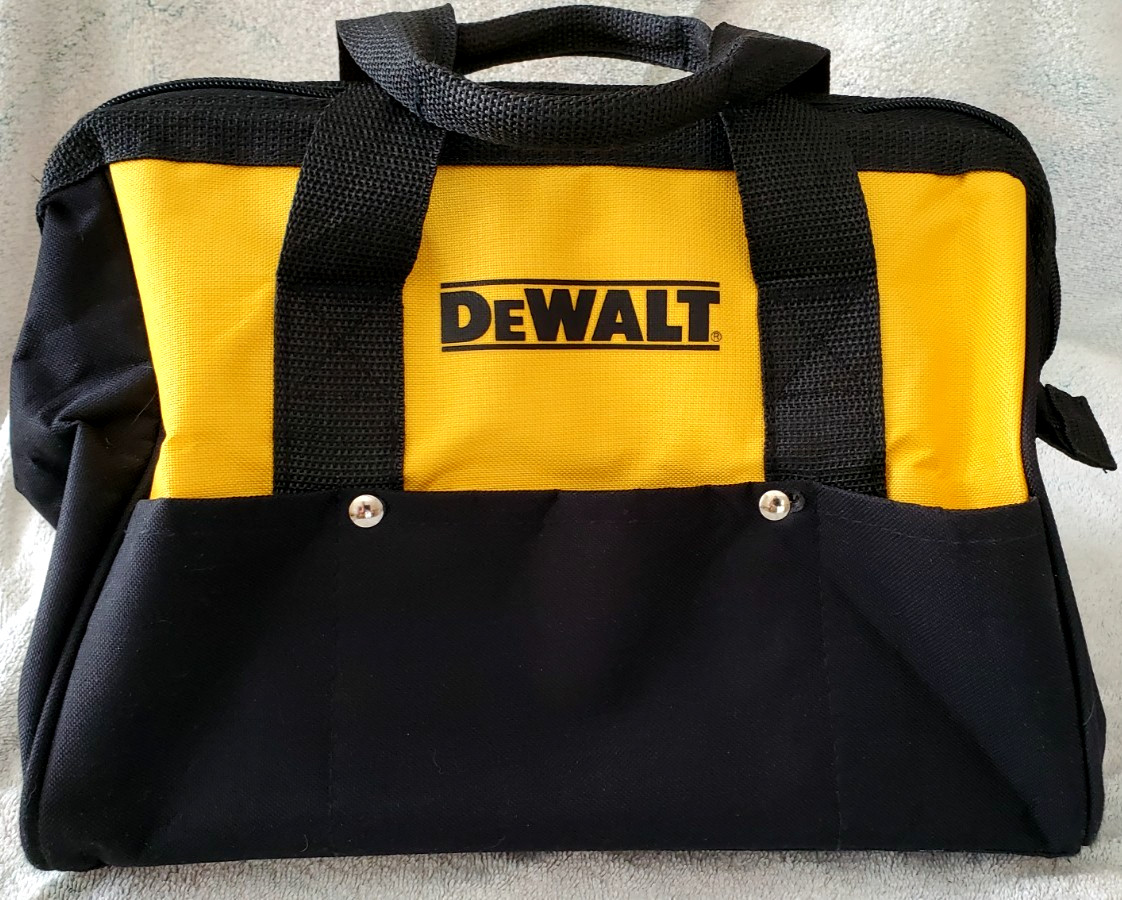 Genuine Dewalt Heavy Duty Ballistic Black Yellow Nylon Tool Bag 13” x 9” x 10”
