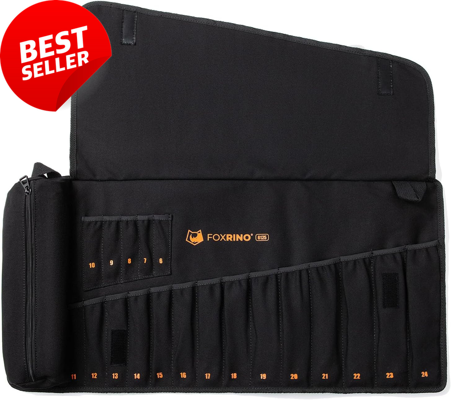 Wrench Roll Up Pouch 19+1 Metric Heavy Duty Canvas Tool Organizer Black Gift