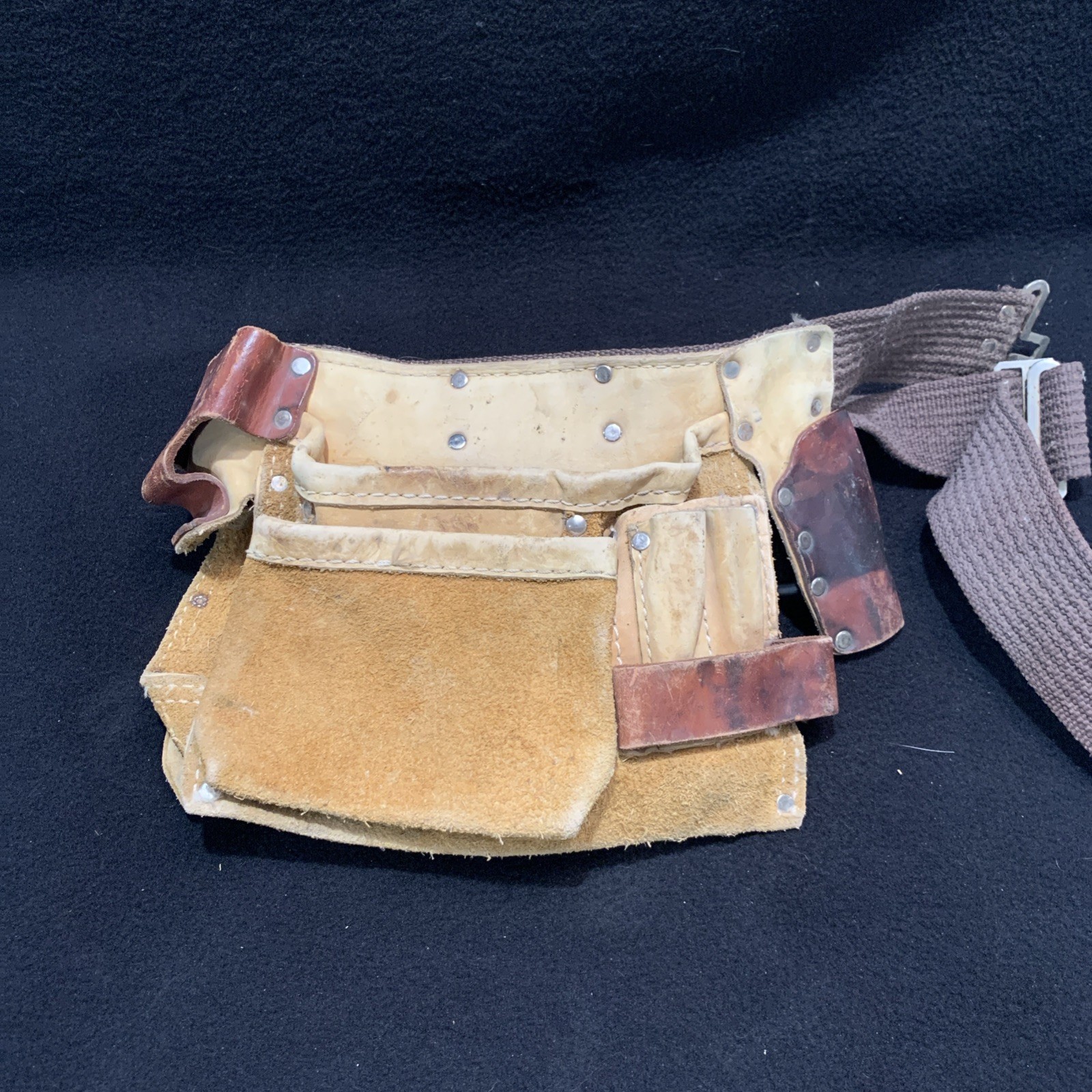 SIERRA Genuine Suede Leather Tool Belt SH-427- Light Tan Leather