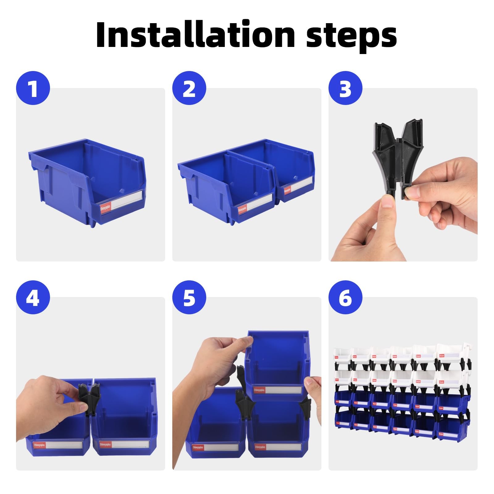 24 Packs Stackable Storage Bins 5x4x3″ Small Parts Organizer Garage Hardware