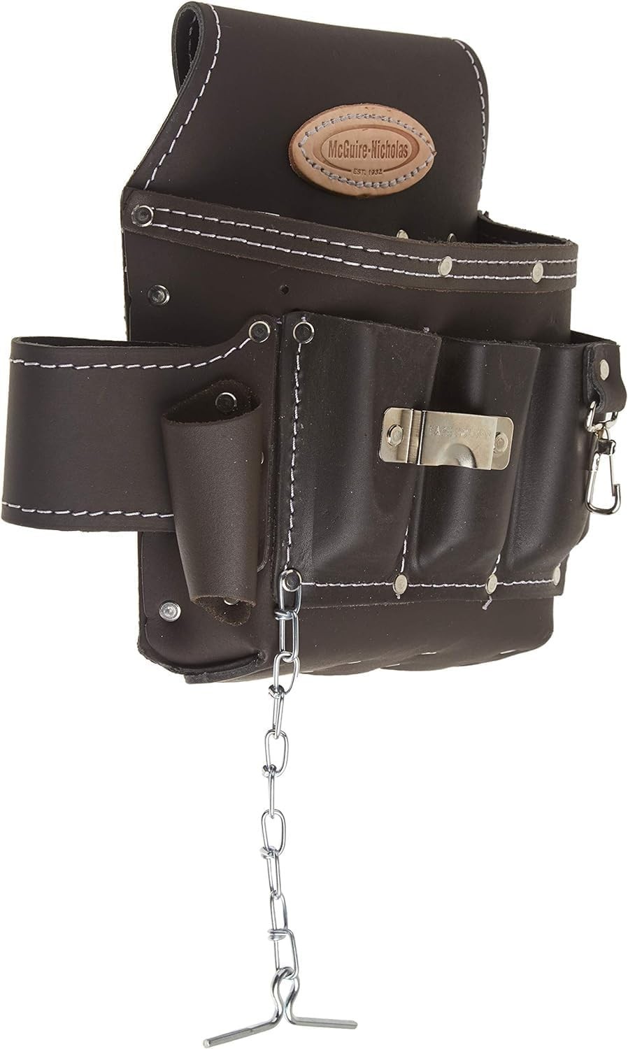 Professional Electrician’s Pouch – Durable Oil Tanned Leather, 12 Pocket Design