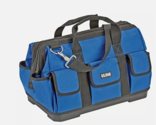 (New) Uline Heavyweight Polyester Multi Pocket Wide Opening Polyester Tool Bag