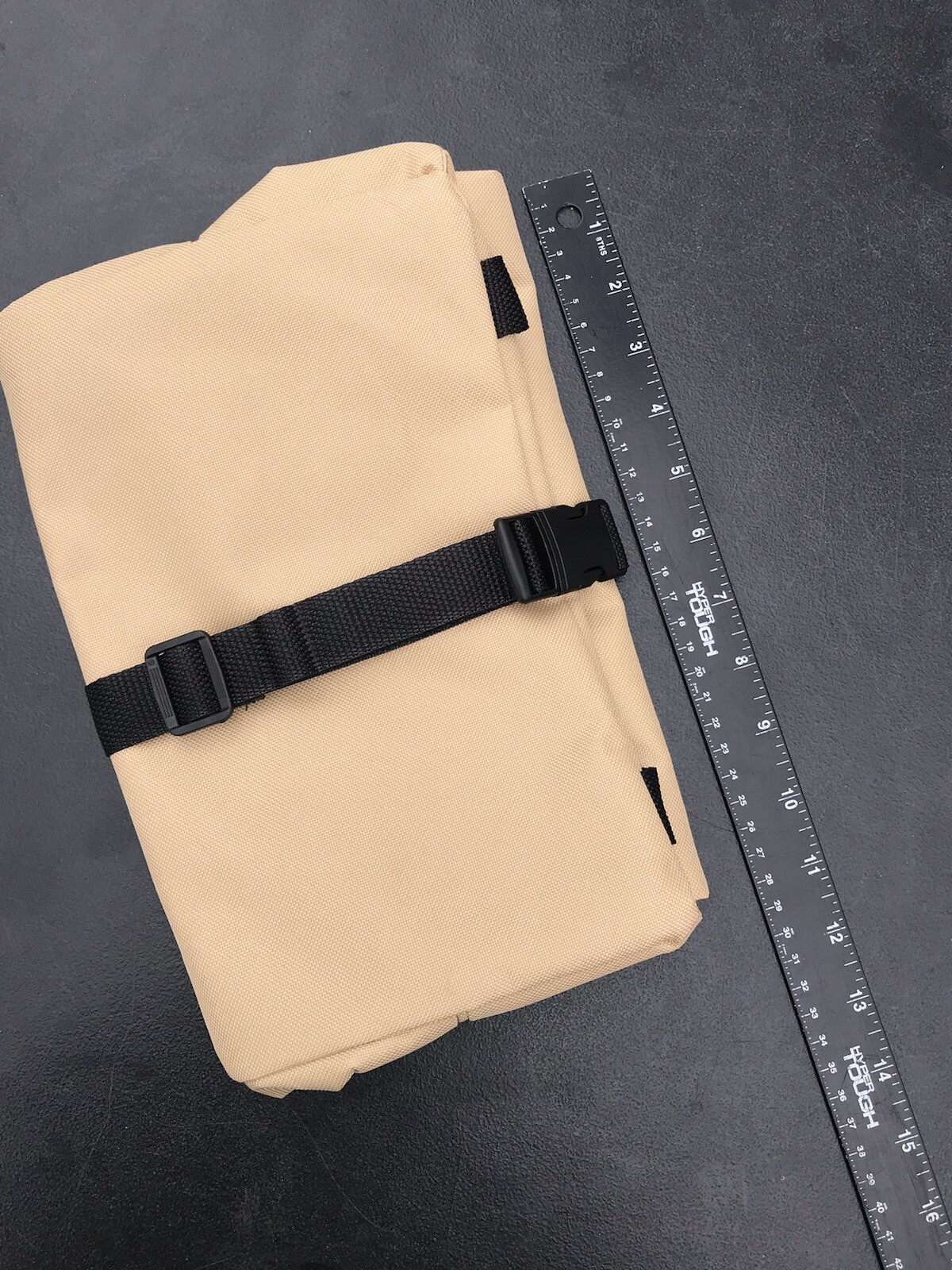 Khaki Multi-Purpose Tool Roll Up Bag Wrench Pouch Canvas Hang Organizer 5 Pocket