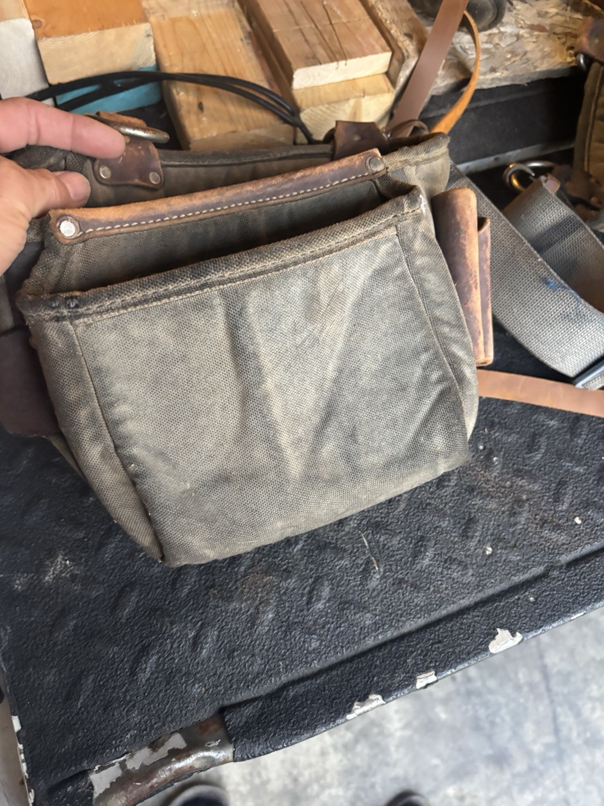 Occidental Leather Canvas/Leather Tool Belt w/ Suspenders new leather straps