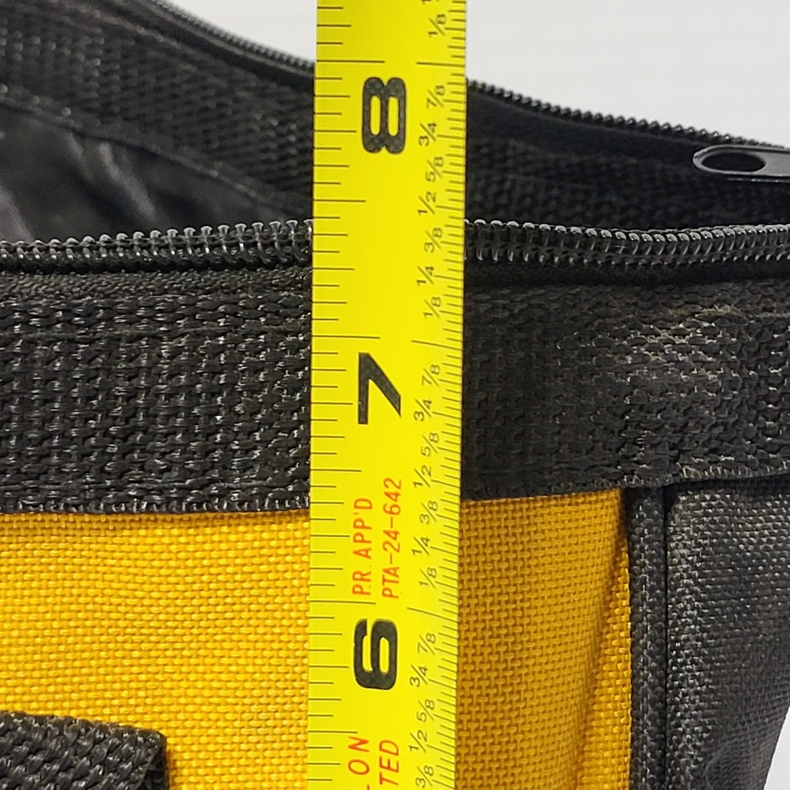 DeWalt 12 Inch Small Canvas Tool Bag Yellow Black Zippered Storage Tote