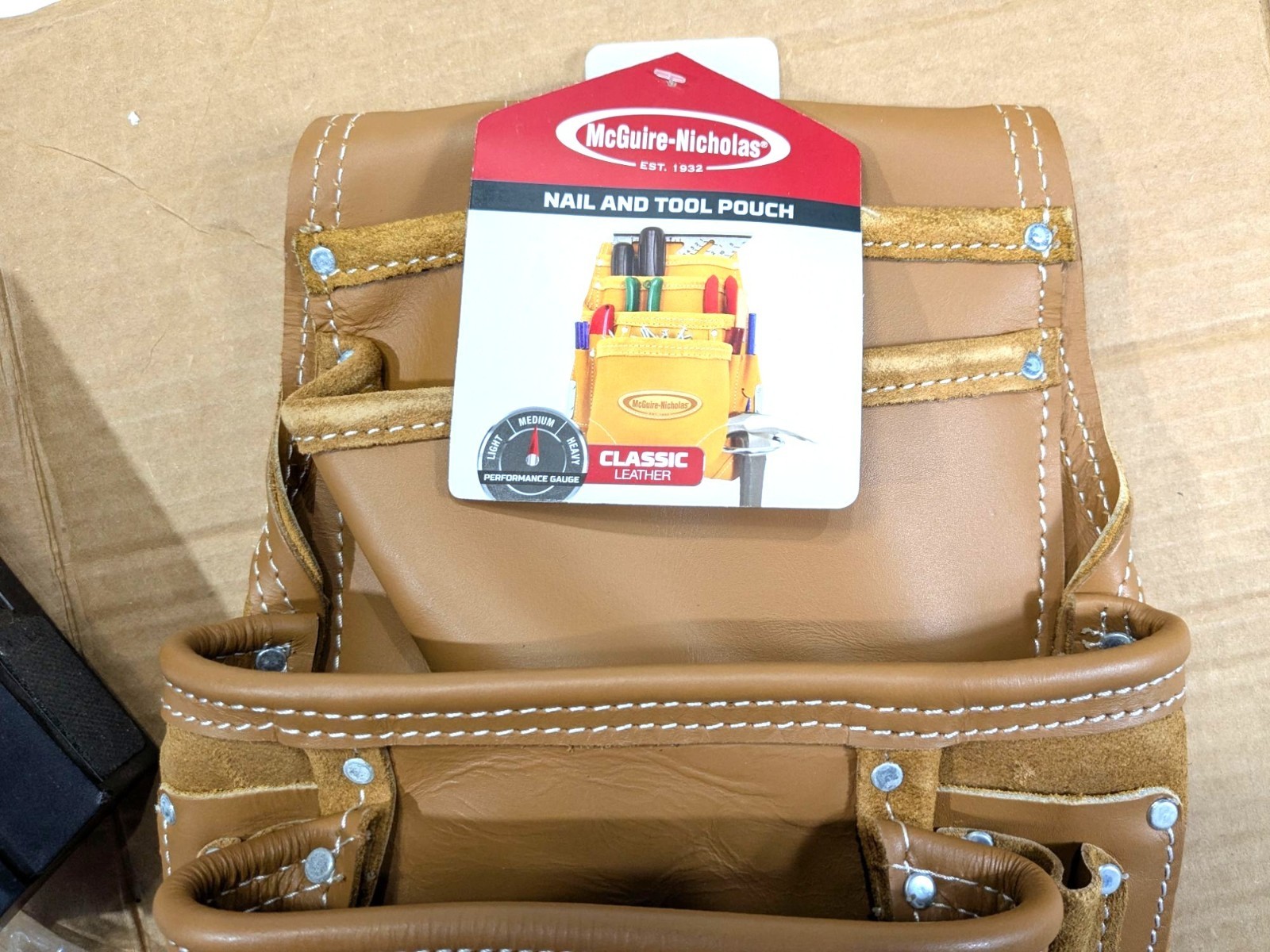 McGuire-Nicholas 689 MB 10-Pocket Pro Carpenter Pouch In Tan Full Grain Leather