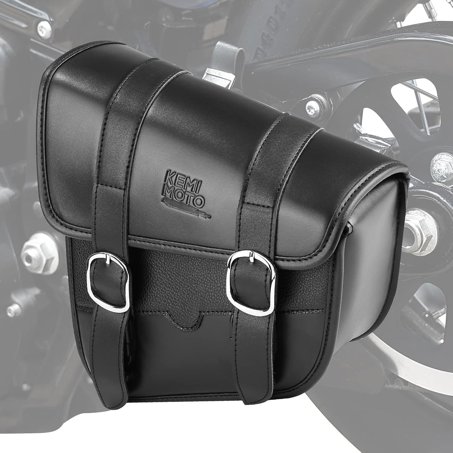 Motorcycle Swingarm Bag, Left Side Solo Bags Swing Arm Bags with Synthetic Leath