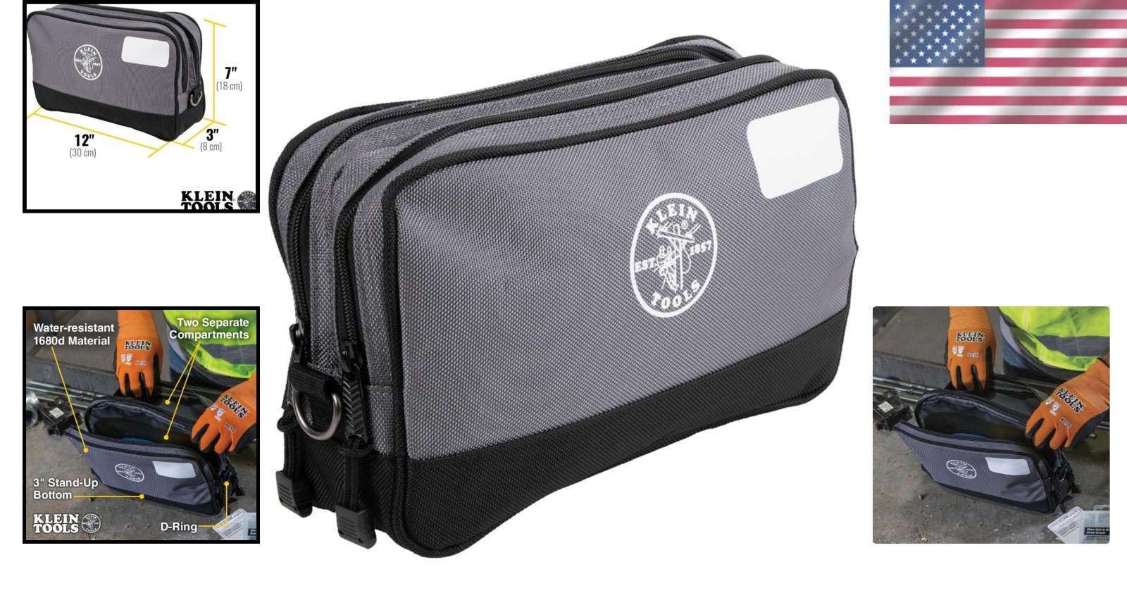 Heavy-Duty 12″ Tool Pouch with Dual Compartments for Easy Organization