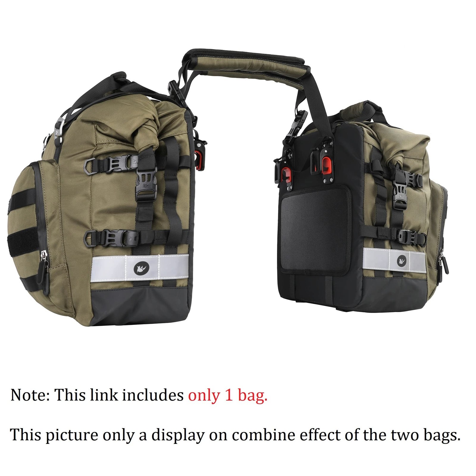 Motorcycle Saddlebag Waterproof Motor Luggage Pack Quick Release Motorbike Si…