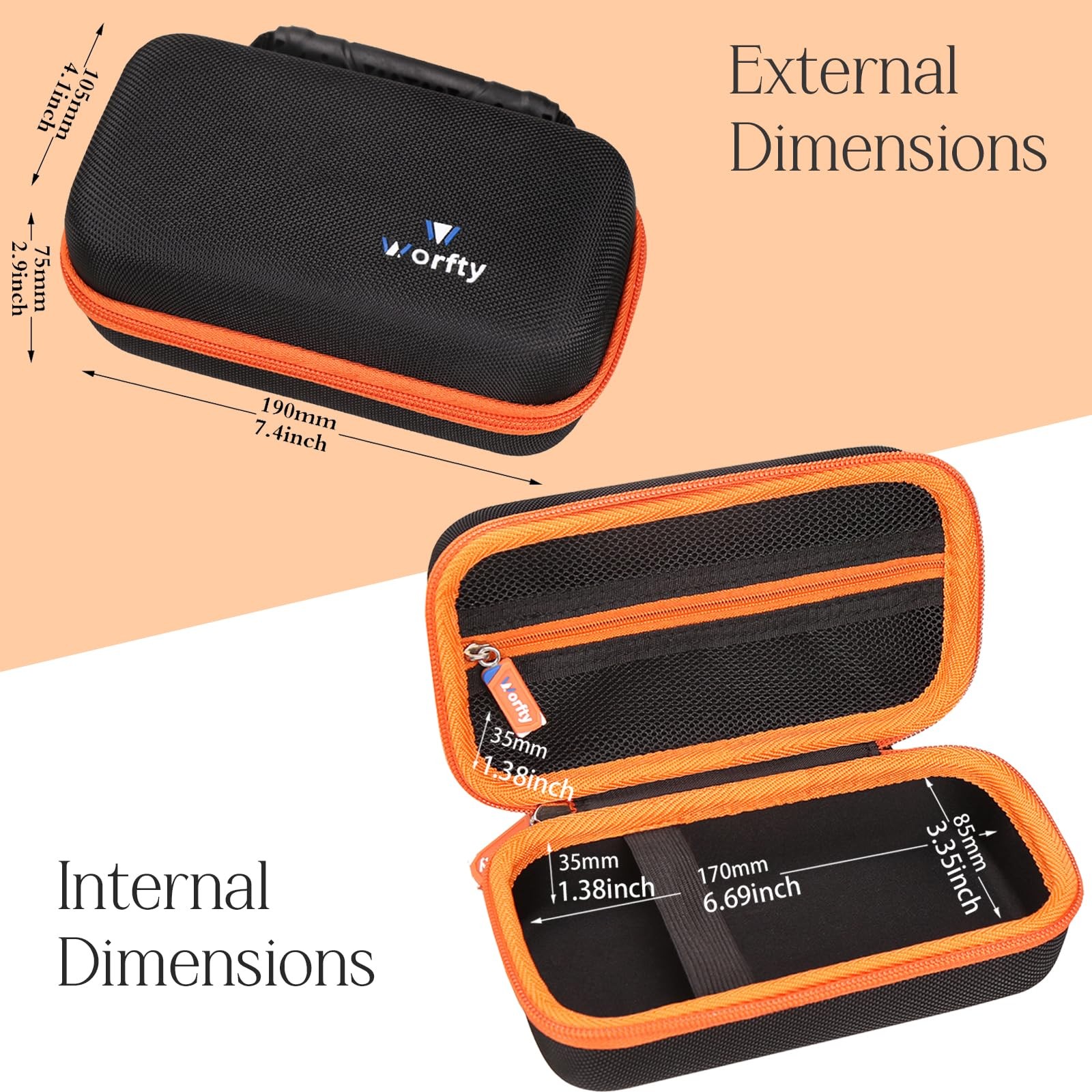 Hard Multimeter Case for Klein 4.14 x 7.49 x 2.96 inches, Orange Black