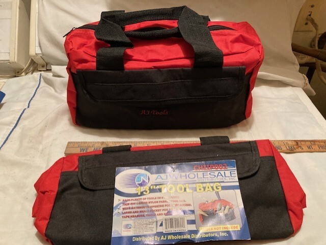 NEW – (2) 13″ x 5″ X 6″ NYLON FABIC TOOL BAGS WITH EXTERIOR POCKETS
