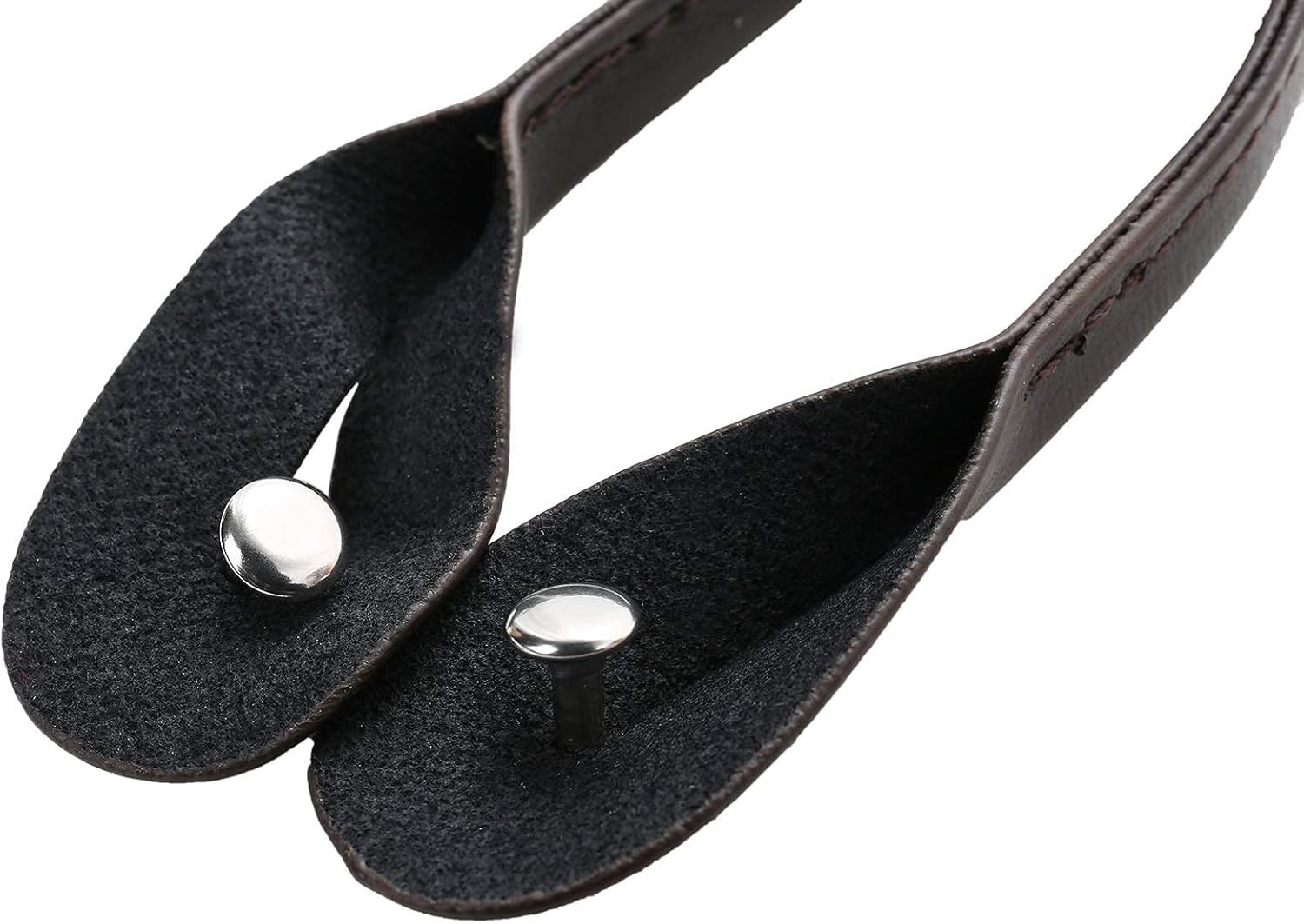 AWAYTR Mens Brown Button End Suspenders – Adjustable Elastic Y Shape Black