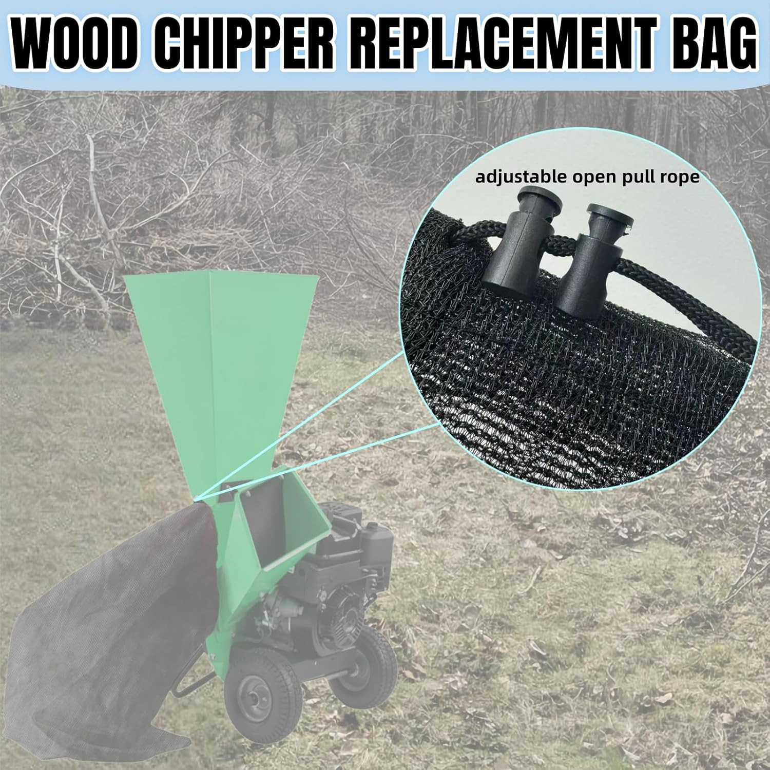 24 “X48 Large Capacity Adjustable Opening Wood Chipper Bag, Reusable Wood Chippe