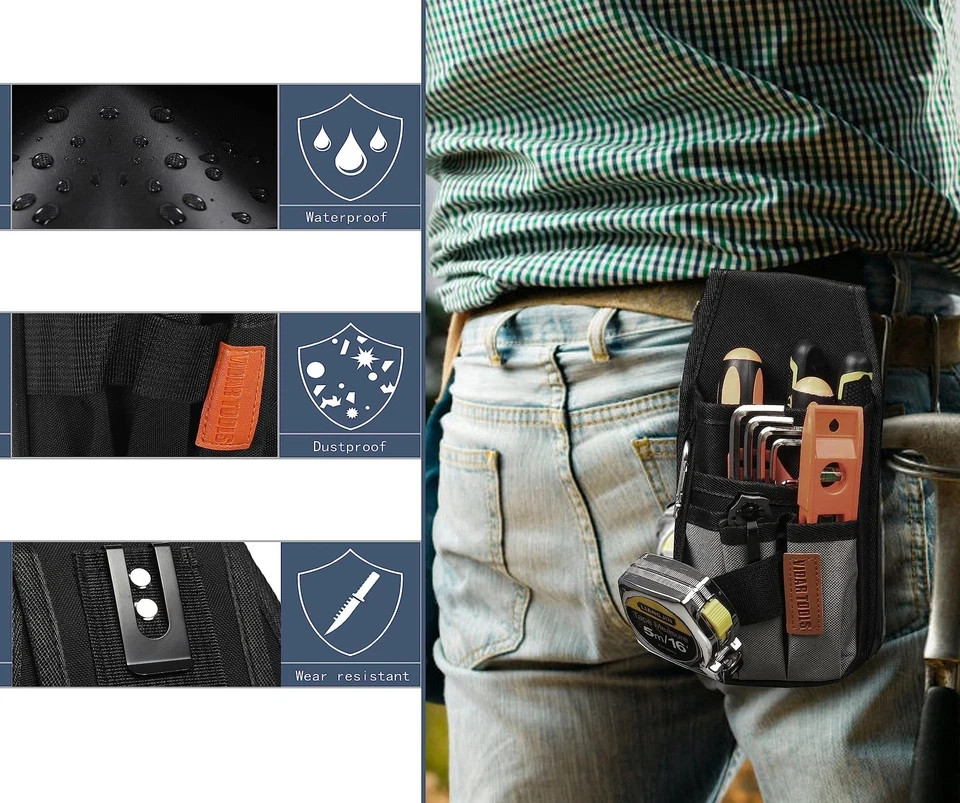 Small Tool Pouch with Belt ClipTool Belt PouchesElectrician Tool Pouch.Mini