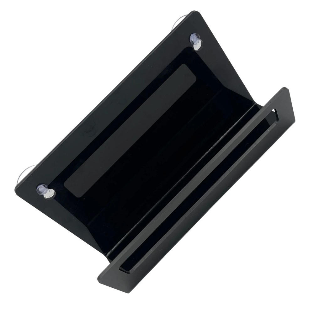 Modern Black Acrylic Sponge Holder Designed for Sink Overhang – Suction Mounted