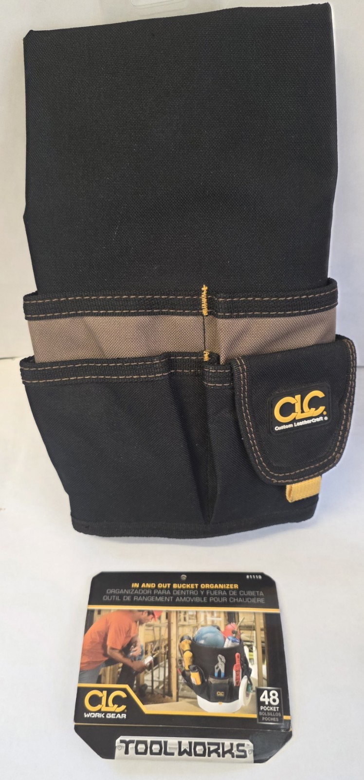CLC Tool Works New Sealed 1119- 5 Gallon Bucket Organizer 48 Pocket Tool Holder