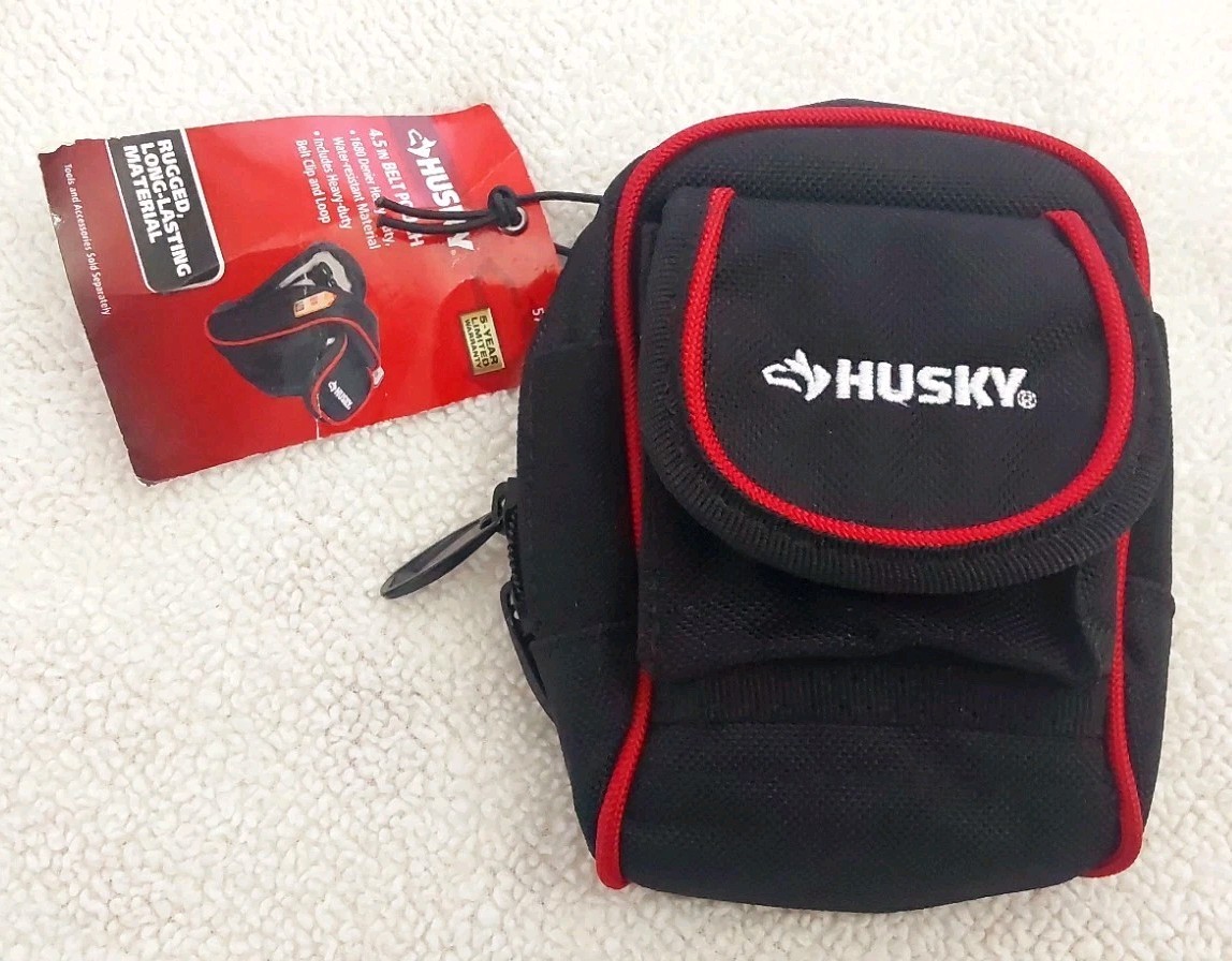 HUSKY 4.5″ Work Belt Pouch With Belt Clip & Loop 570 971 Heavy Duty NEW