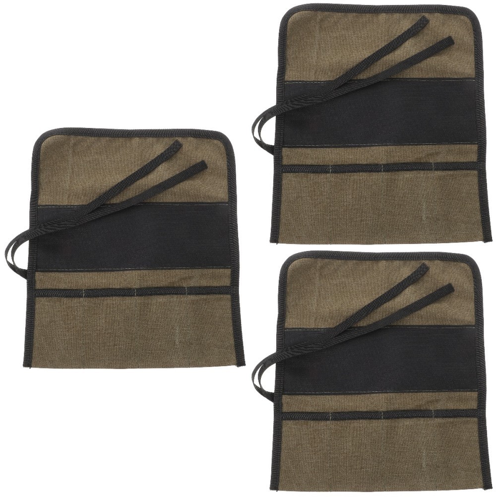 3 Count Canvas Tool Roll up Bag Multi Functional Rollup Bags for Men