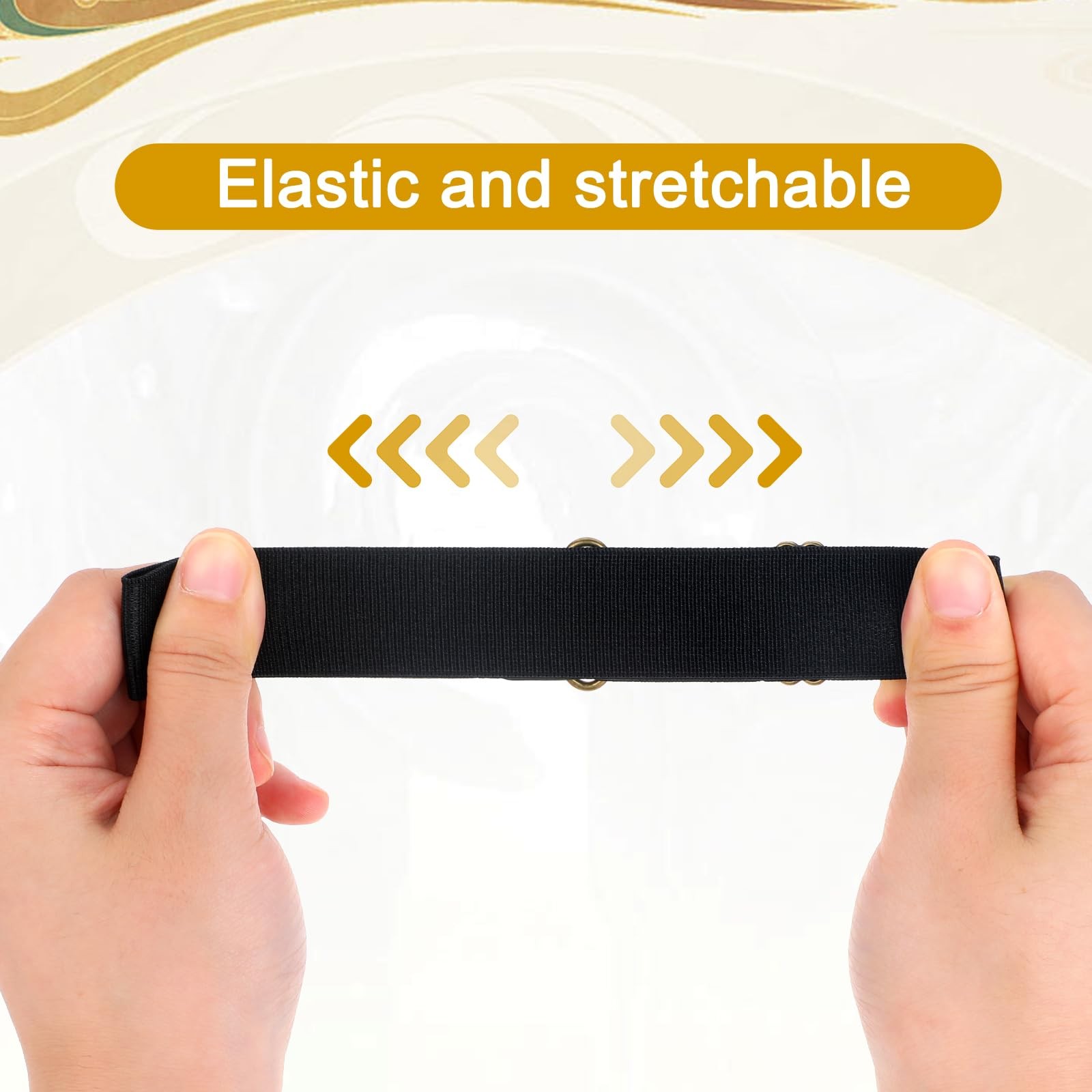 Aiyorse 4Pcs Black Elastic Adjustable Arm Band, Unisex Stretchy Large,